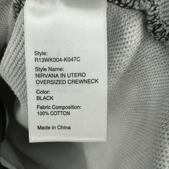 R13 Nirvana Printed Cotton Sweatshirt Unisex Size XS Oversized Angel Graphic NWT - Picture 6 of 12